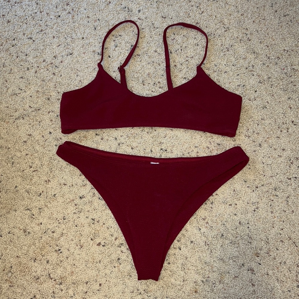 Dark red bikini